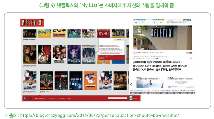 넷플릭스의 “My List”는 소비자에게 자신의 취향을 일깨워 줌