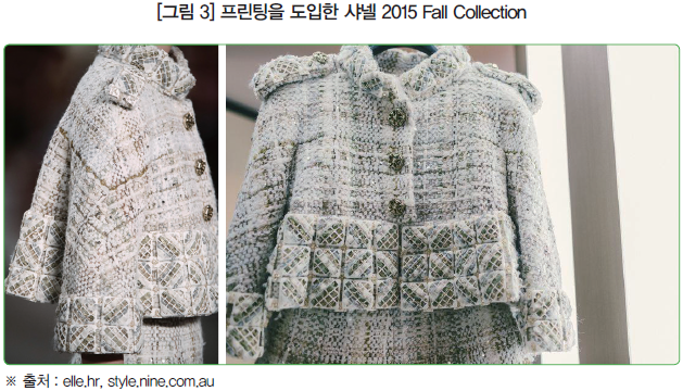 [그림 3] 프린팅을 도입한 샤넬 2015 Fall Collection