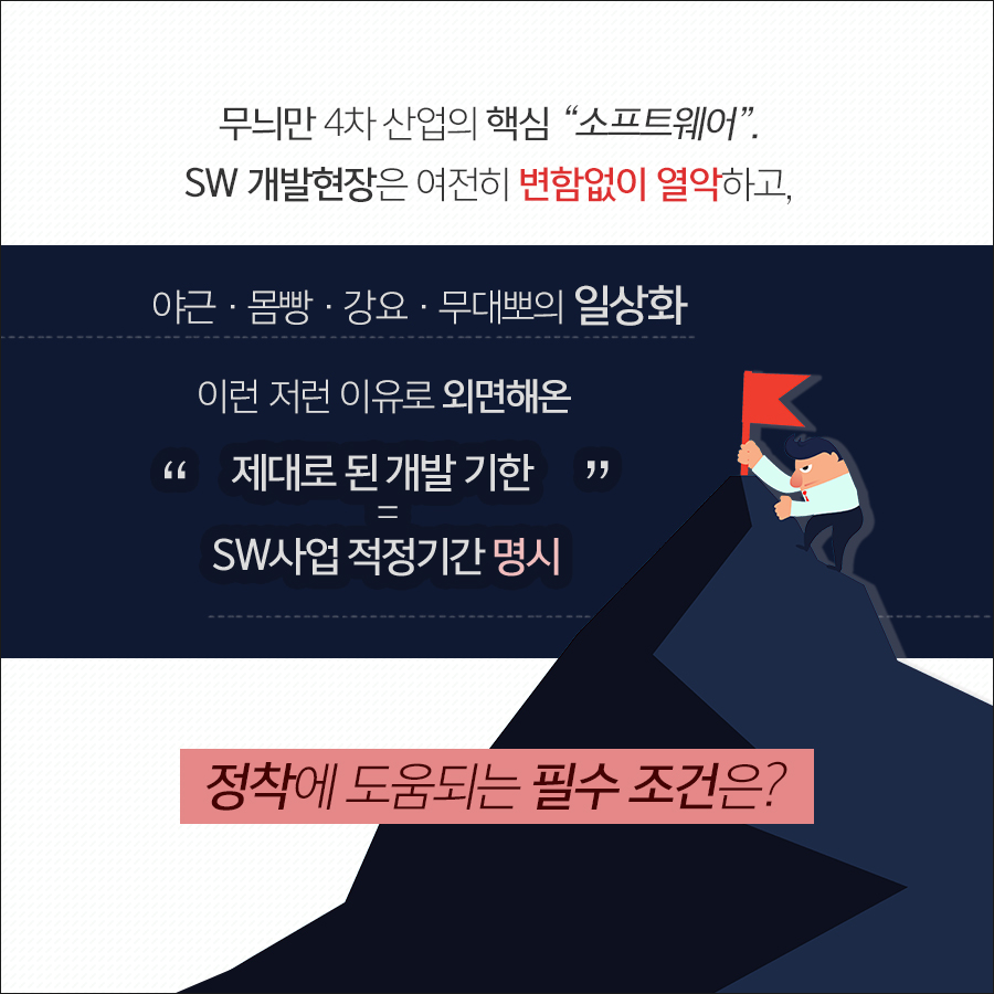 SW사업 적정기간을 정착시키기 위해 어떤 조건이 필요할지 의견 남겨주세요.