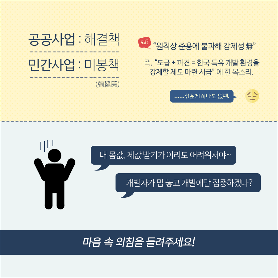 이번 제도적인 보완은 개발자께 어느 정도의  실효적인 효과를 발휘할까? 개발자가 보는 개정판, 어떻게 생각하시나요?