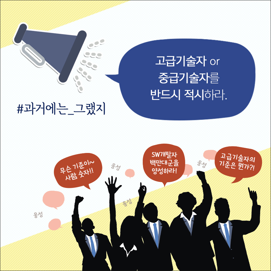 과거에는 고급기술자, 중급기술자를 만드시 적시하게 했으나,  업계에서는 기준이 모호해서 혼돈을 겪었다.