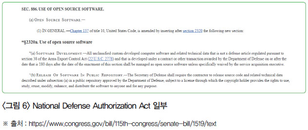 <그림 6> National Defense Authorization Act 일부