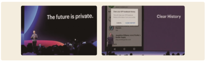 그림 1 F8에서 페이스북의 개인정보보호 기능을 설명하는 CEO 마크 저커버그