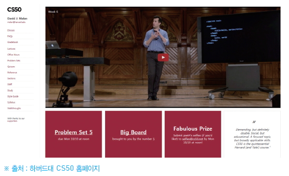 하버드대 CS50 홈페이지